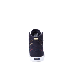 Supra Kids SKYTOP High Top Shoes Navy/Gold Crown/white | US-97763